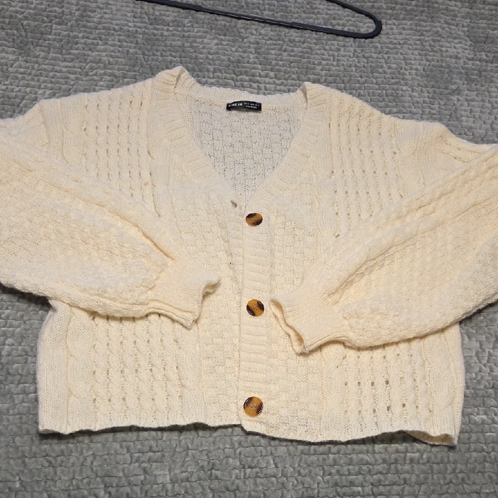 Cream Cable Knit Cardigan